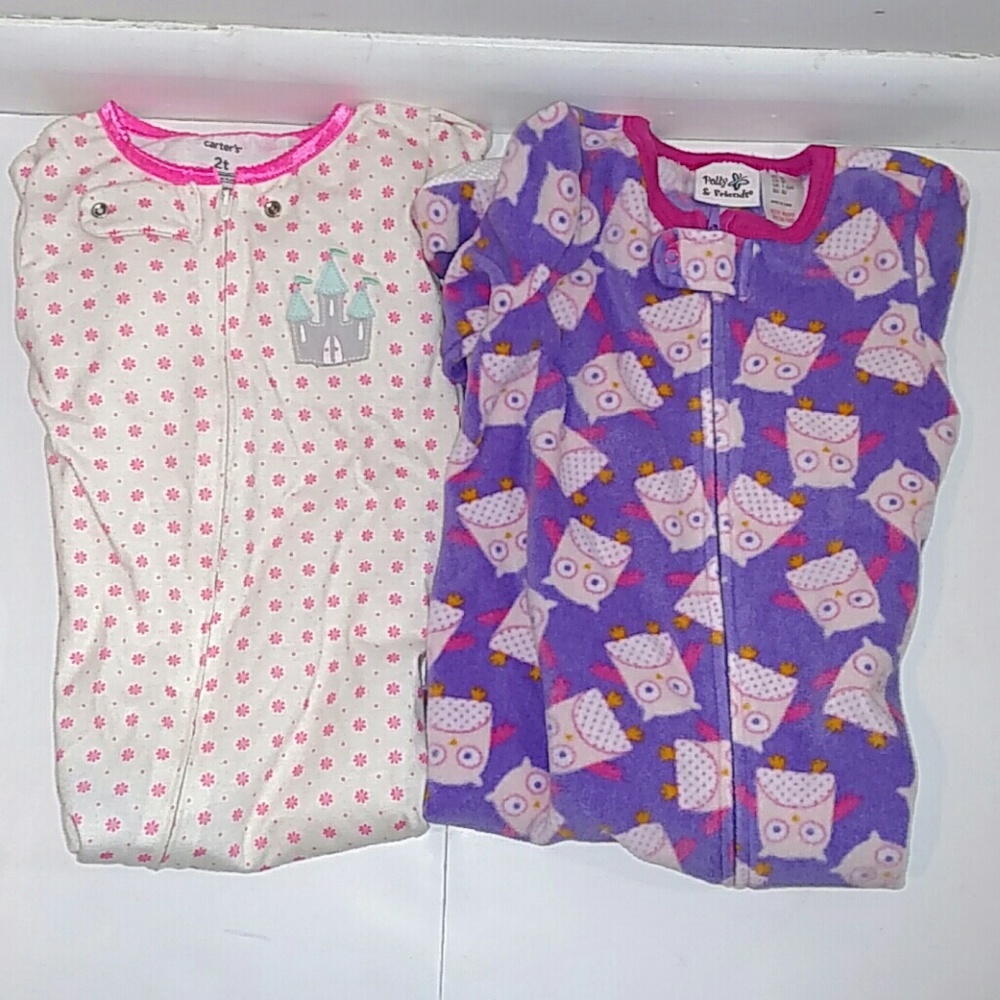 Onesie Pajamas owls flowers bundle